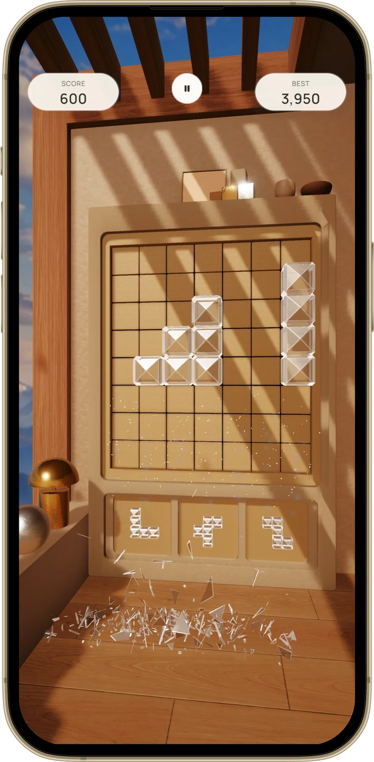Stramino glass material gameplay board